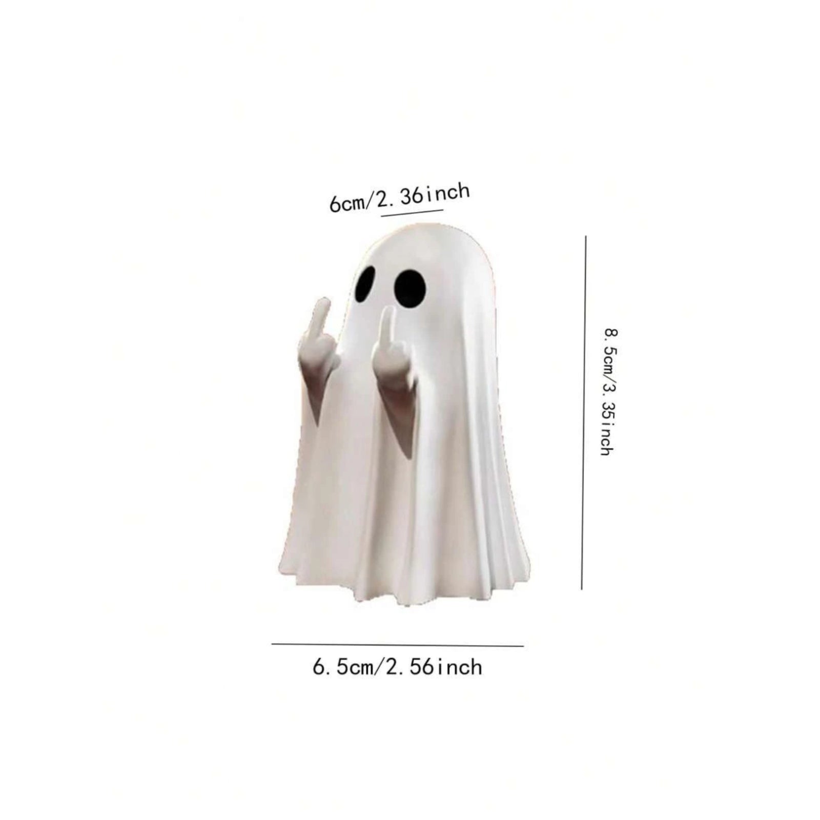 1Pc Halloween Ghost Statue Funny Middle Finger Resin Ghost Statue Hallowen Decor