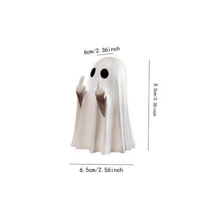 1Pc Halloween Ghost Statue Funny Middle Finger Resin Ghost Statue Hallowen Decor